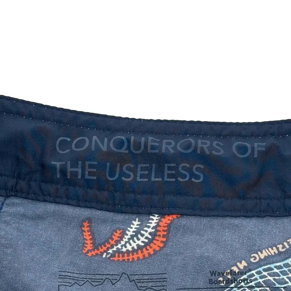 Patagonia Wavefarer Board Shorts Mens Size 40 Clean Currents Print Tidepool 19